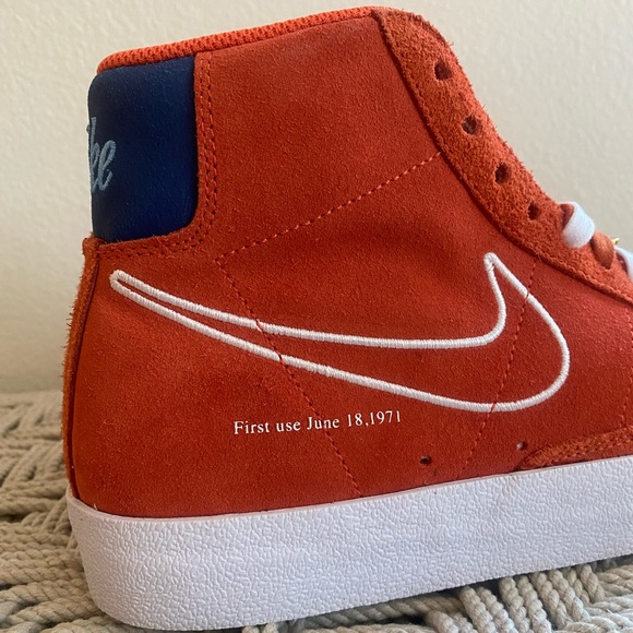 Nike blazer mid 77 orange suede shoes sneakers mens 9.5 10 - Picture 2 of 14
